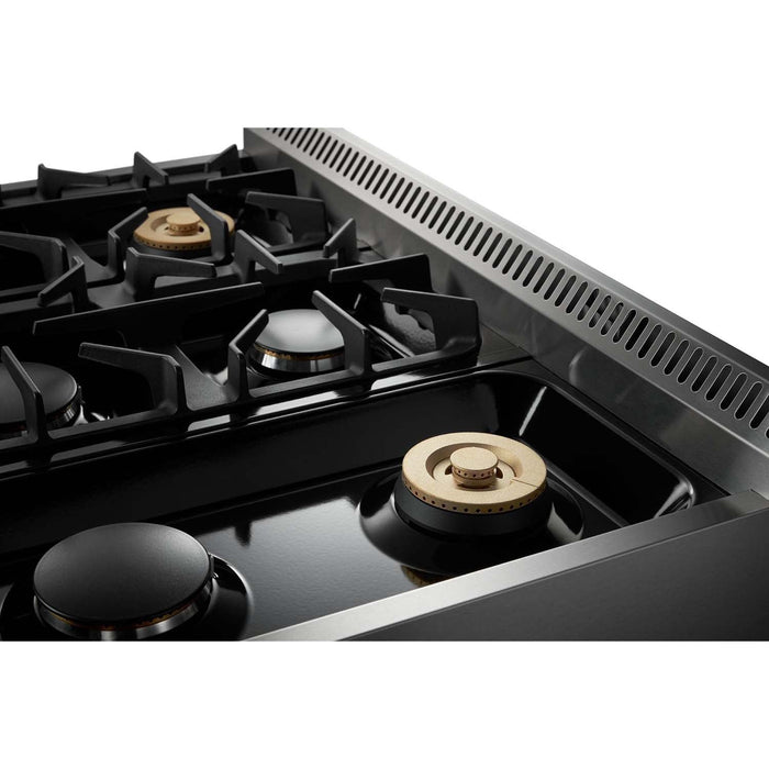 Thor Kitchen 36 in. Gas Burner/Electric Oven Range, Range Hood, Microwave Drawer Appliance Package