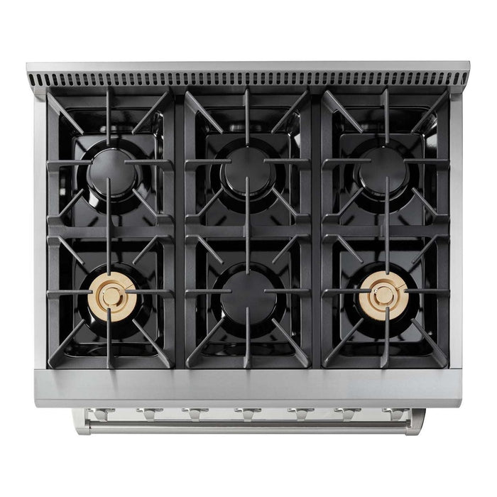 Thor Kitchen 36 In. Gas Range and Range Hood Appliance Package