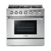 Thor Kitchen 36 In. Gas Range, Range Hood, Microwave Drawer, Refrigerator, Dishwasher, Wine Cooler Appliance Package