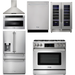 Thor Kitchen Kitchen Appliance Packages Thor Kitchen 36 In. Gas Range, Range Hood, Microwave Drawer, Refrigerator with Water and Ice Dispenser, Dishwasher, Wine Cooler Appliance Package