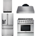 Thor Kitchen 36 In. Gas Range, Range Hood, Refrigerator with Water and Ice Dispenser, Dishwasher Appliance Package