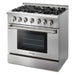 Thor Kitchen 36 in. Natural Gas Burner/Electric Oven Range in Stainless Steel HRD3606U