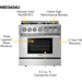 Thor Kitchen 36 in. Natural Gas Burner/Electric Oven Range in Stainless Steel HRD3606U