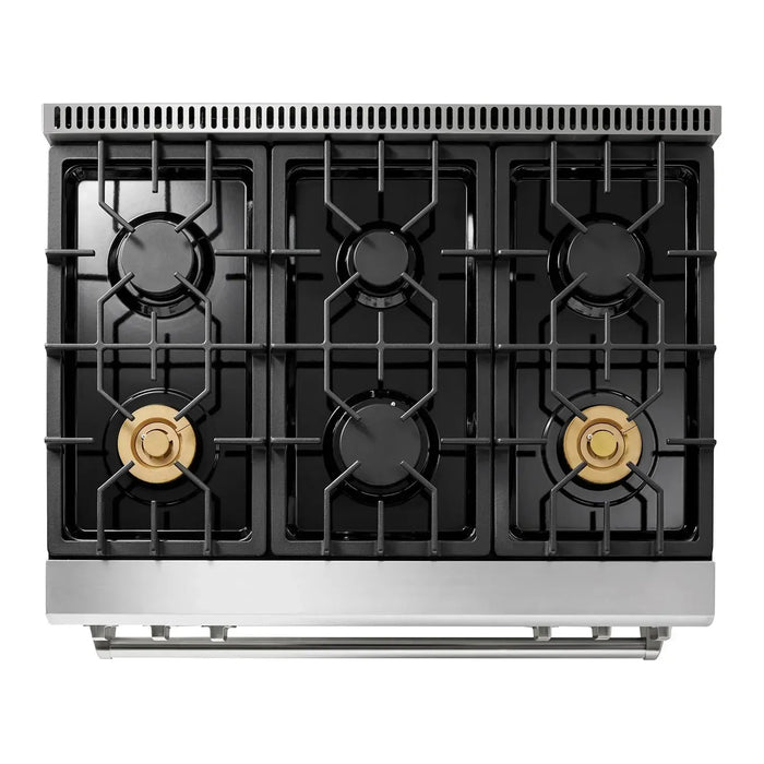 Thor Kitchen Kitchen Appliance Packages Thor Kitchen 36 In. Natural Gas Range, Range Hood Appliance Package