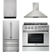 Thor Kitchen 36 In. Natural Gas Range, Range Hood, Refrigerator, Dishwasher Appliance Package