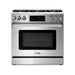 Thor Kitchen 36 In. Natural Gas Range, Range Hood, Refrigerator, Dishwasher, Wine Cooler Appliance Package