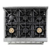 Thor Kitchen 36 In. Natural Gas Range, Range Hood, Refrigerator, Dishwasher, Wine Cooler Appliance Package