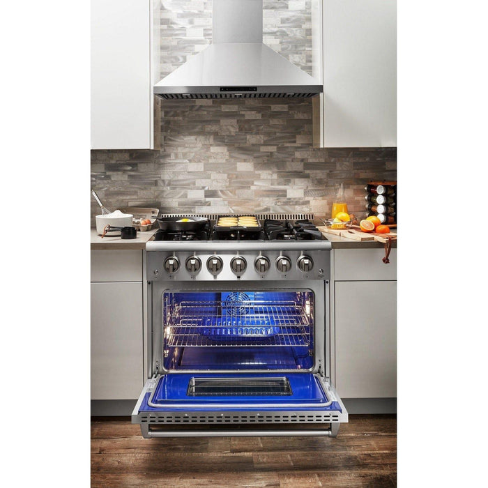 Thor Kitchen 36 in. Professional Natural Gas Range in Stainless Steel HRG3618U