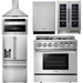 Thor Kitchen 36 in. Propane Gas Burner/Electric Oven Range, Range Hood, Microwave Drawer, Refrigerator with Water and Ice Dispenser, Dishwasher, Wine Cooler Appliance Package