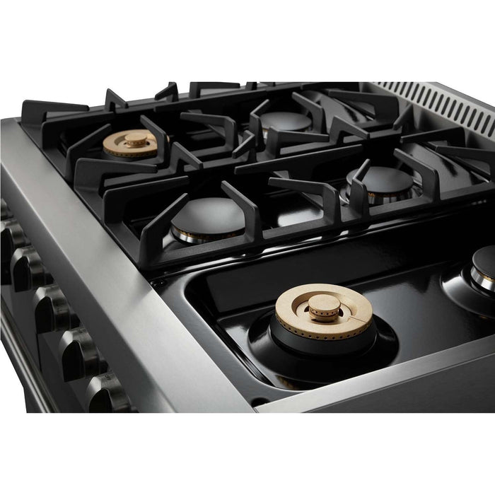 Thor Kitchen 36 In. Propane Gas Range and Range Hood Appliance Package