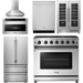 Thor Kitchen Kitchen Appliance Packages Thor Kitchen 36 In. Propane Gas Range, Range Hood, Microwave Drawer, Refrigerator, Dishwasher, Wine Cooler Appliance Package