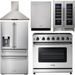Thor Kitchen Kitchen Appliance Packages Thor Kitchen 36 in. Propane Gas Range, Range Hood, Refrigerator with Water and Ice Dispenser, Dishwasher, Wine Cooler Appliance Package