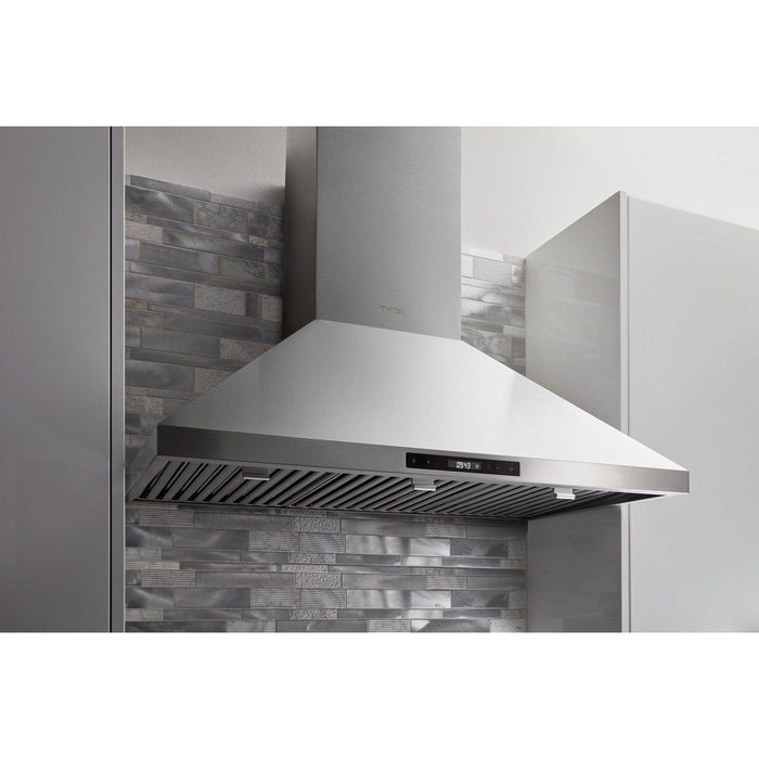 Thor Kitchen Range Hoods Thor Kitchen 36 in. Wall Mount LED Light Range Hood in Stainless Steel HRH3607