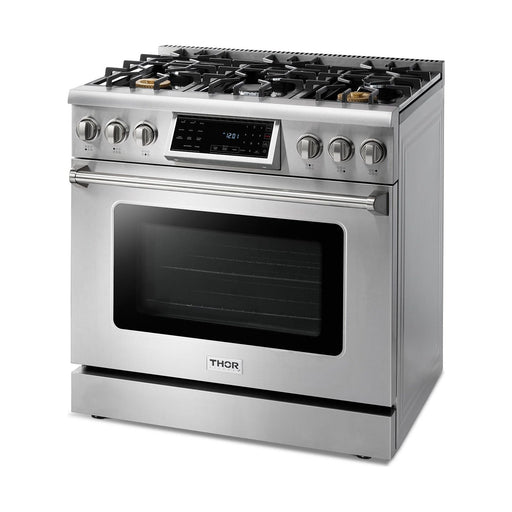 Thor Kitchen Ranges Thor Kitchen 36 Inch Air Fry and Self-Clean Professional Gas Range TRG3601