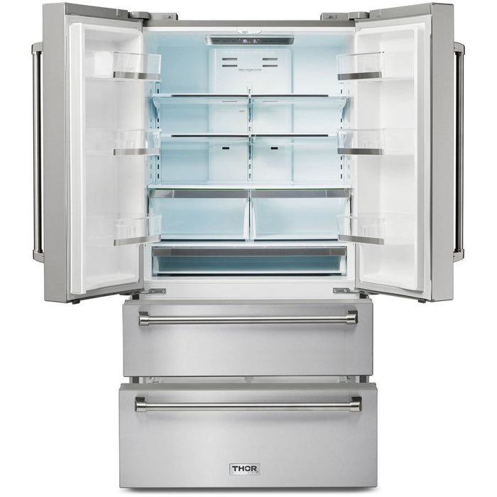 Thor Kitchen Kitchen Appliance Packages Thor Kitchen 48 In. Dual Fuel Range, Range Hood, Refrigerator, Dishwasher, Microwave Drawer Appliance Package