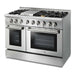 Thor Kitchen 48 in. Gas Burner/Electric Oven Range, Range Hood, Microwave Drawer Appliance Package