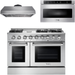 Thor Kitchen 48 in. Gas Burner/Electric Oven Range, Range Hood, Microwave Drawer Appliance Package