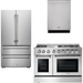 Thor Kitchen 48 In. Gas Burner/Electric Oven Range, Refrigerator, Dishwasher Appliance Package