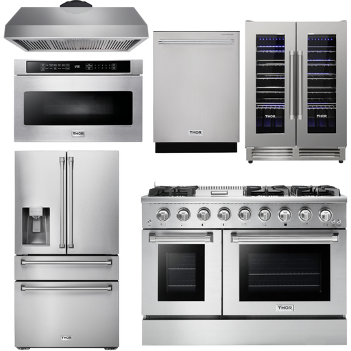 Thor Kitchen 48 in. Gas Range in a 6 Piece Kitchen Appliance Package