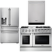 Thor Kitchen 48 in. Gas Range, Refrigerator with Water and Ice Dispenser, Dishwasher Professional Appliance Package