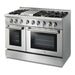 Thor Kitchen Ranges Thor Kitchen 48 in. Natural Gas Burner, Electric Oven 6.7 Cu. Ft. Range in Stainless Steel HRD4803U
