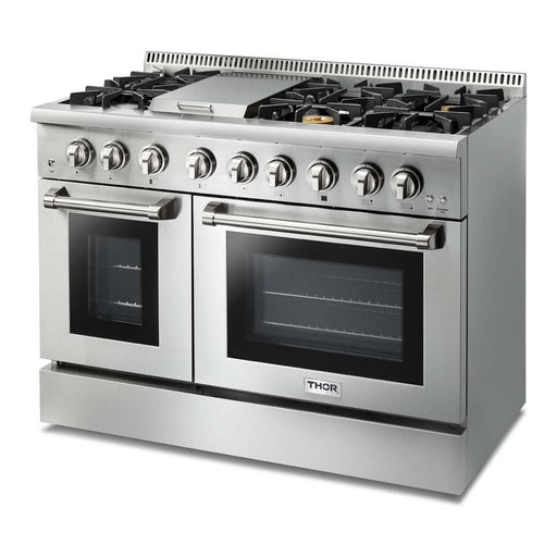 Thor Kitchen 48 in. Propane Gas Burner/Electric Oven 6.7 Cu. Ft. Range in Stainless Steel HRD4803ULP