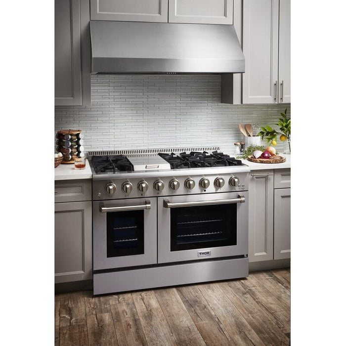 Thor Kitchen Ranges Thor Kitchen 48 in. Propane Gas Burner/Electric Oven 6.7 Cu. Ft. Range in Stainless Steel HRD4803ULP