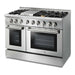 Thor Kitchen 48 in. Propane Gas Burner, Electric Oven Range, Range Hood, Microwave Drawer Appliance Package