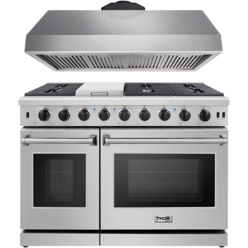 Thor Kitchen Kitchen Appliance Packages Thor Kitchen 48 in. Propane Gas Range and Range Hood Appliance Package