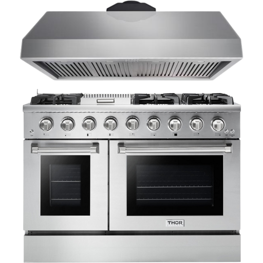 Thor Kitchen 48 in. Propane Gas Range and Range Hood Professional Appliance Package