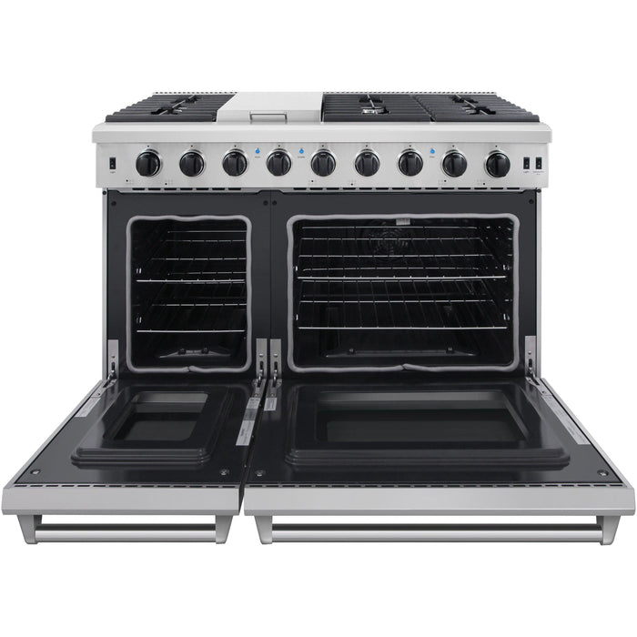 Thor Kitchen 48 in. Propane Gas Range, Range Hood, Microwave Drawer Appliance Package