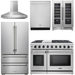Thor Kitchen Kitchen Appliance Packages Thor Kitchen 48 In. Propane Gas Range, Range Hood, Refrigerator, Dishwasher, Wine Cooler Appliance Package