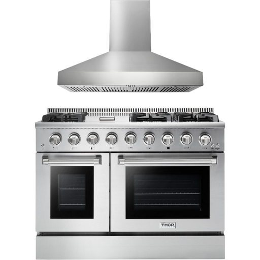 Thor Kitchen Professional 48 in. Gas Range, Range Hood Appliance Package