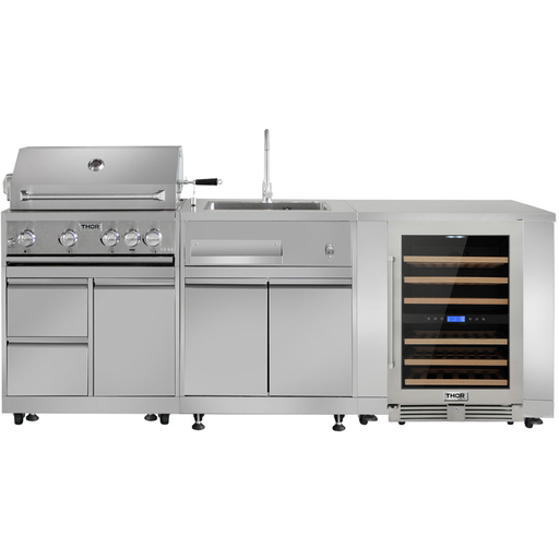 Thor Kitchen Outdoor Kitchen Islands Thor Kitchen with Propane Gas Grill and Wine Cooler Outdoor Kitchen Package
