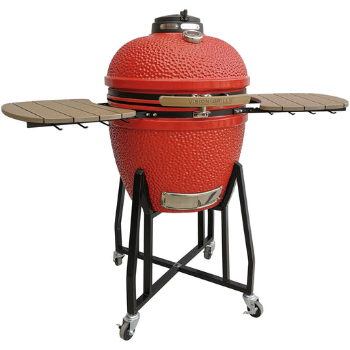 Vision Grills Grills Vision Grills Heavy Duty 1-Series Ceramic Kamado Grill in Red B-R2C2AX-S