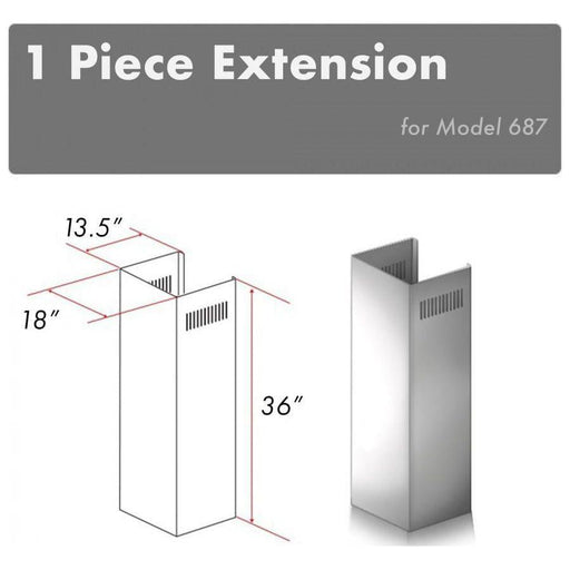 ZLINE 1 Piece Chimney Extension for 10ft Ceiling (1PCEXT-687)