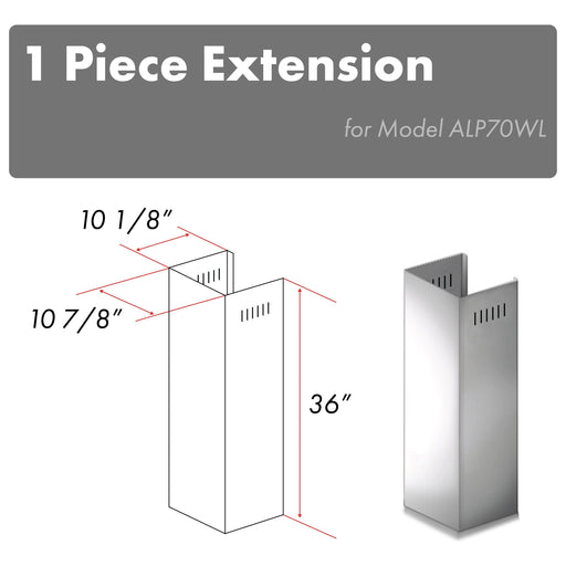 ZLINE Range Hood Accessories ZLINE 1 Piece Chimney Extension for 10ft Ceiling (1PCEXT-ALP10WL)
