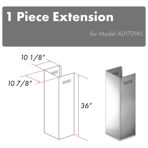 ZLINE 1 Piece Chimney Extension for 10ft Ceiling (1PCEXT-ALP10WL)