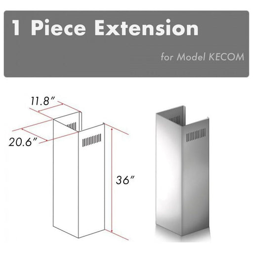 ZLINE Range Hood Accessories ZLINE 1 Piece Chimney Extension for 10ft Ceiling (1PCEXT-KECOM)