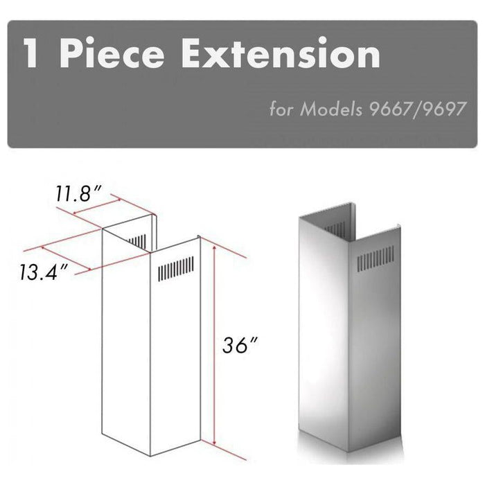 ZLINE 1 Piece Chimney Extension for 10ft. Ceilings (1PCEXT-9667/9697)