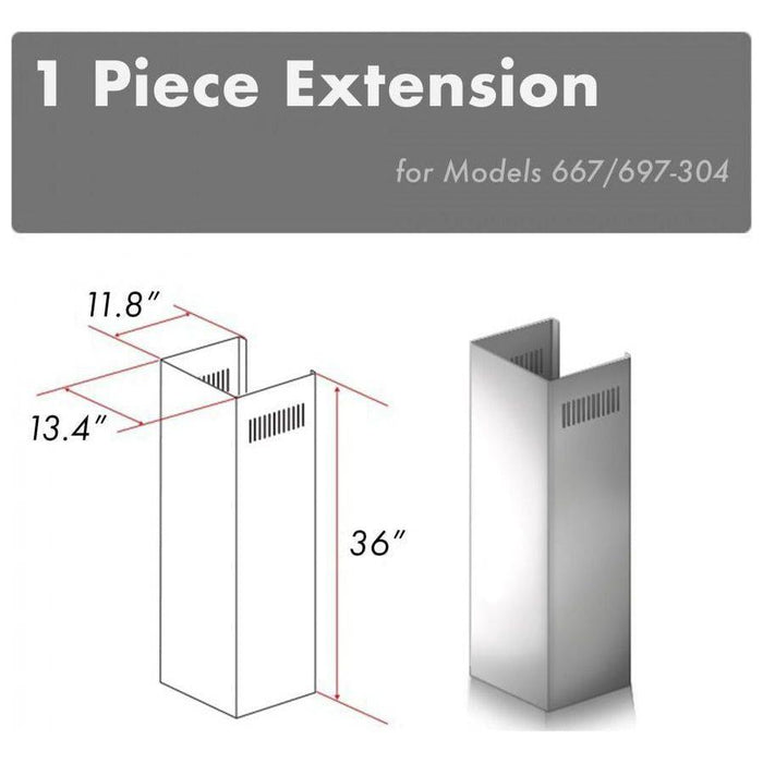 ZLINE 1 Piece Outdoor Chimney Extension for 10ft Ceilings (1PCEXT-667/697-304)