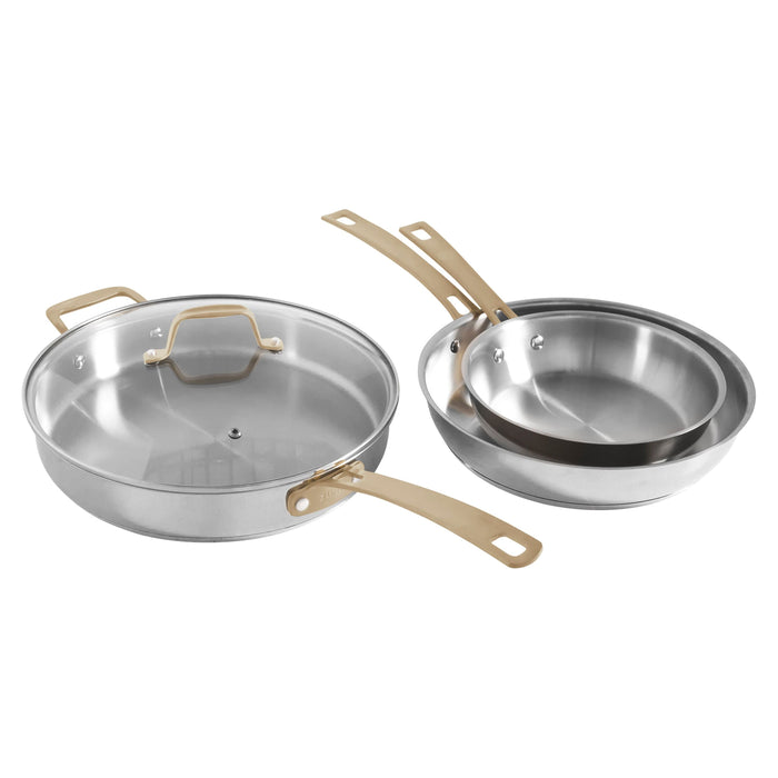 ZLINE Cookware Sets ZLINE 10 Piece Non-Toxic Cookware Set in Stainless Steel with Bronze Trim