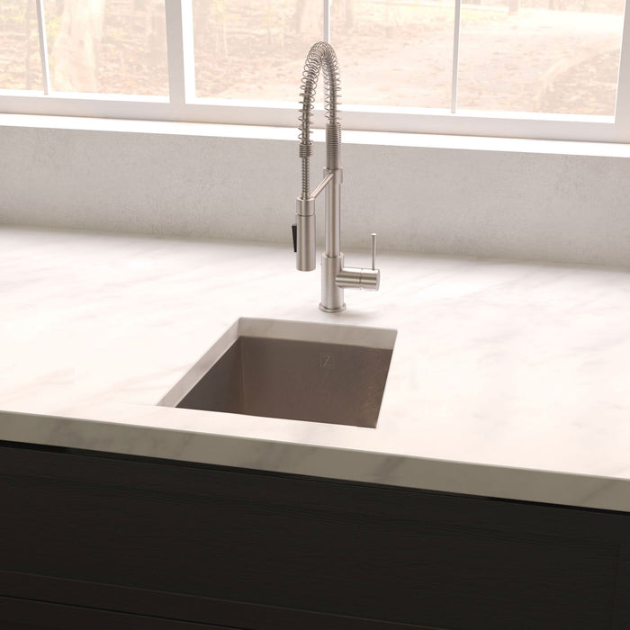 ZLINE Kitchen Sinks ZLINE 15 in. Boreal Undermount Single Bowl DuraSnow® Stainless Steel Bar Kitchen Sink, SUS-15S