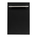 ZLINE 18 in. Top Control Dishwasher In Black Matte Stainless Steel Tub and Modern Style Handle DW-BLM-H-18