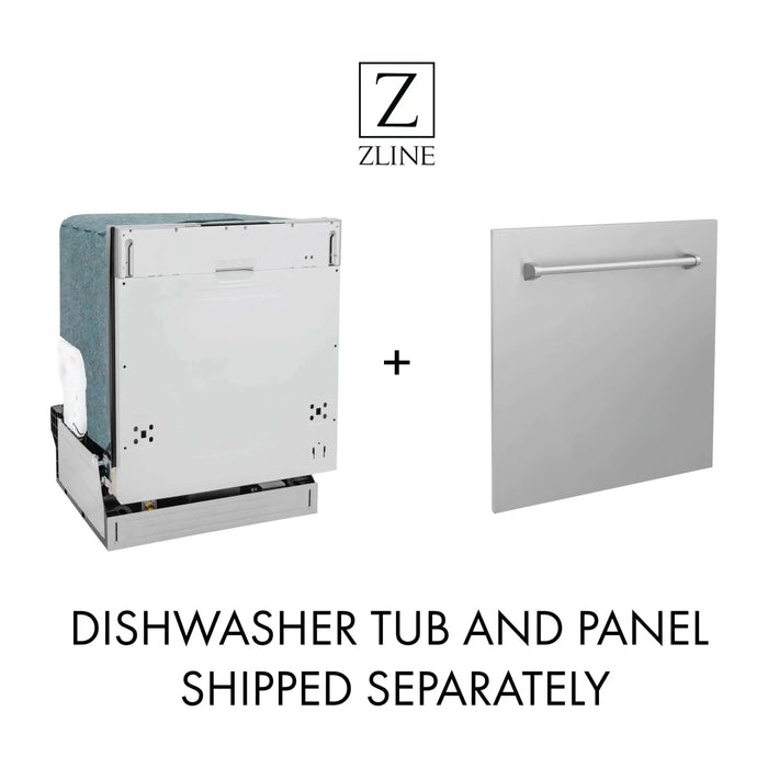 ZLINE 18 in. Top Control Dishwasher In Black Matte Stainless Steel Tub and Modern Style Handle DW-BLM-H-18