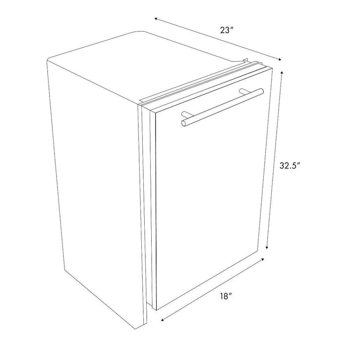ZLINE 18 in. Top Control Dishwasher In Black Stainless Steel DW-BS-18