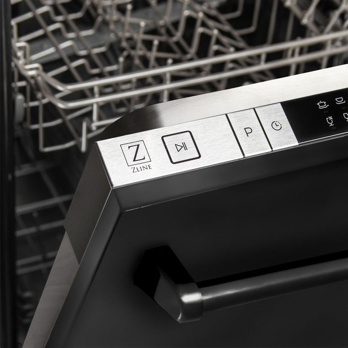 ZLINE Dishwashers ZLINE 18 in. Top Control Dishwasher In Black Stainless Steel DW-BS-18