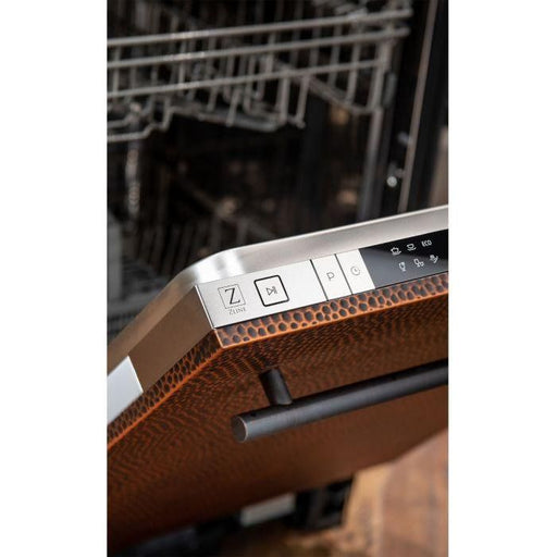 ZLINE Dishwashers ZLINE 18 in. Top Control Dishwasher In Hand-Hammered Copper with Stainless Steel Tub DW-HH-18