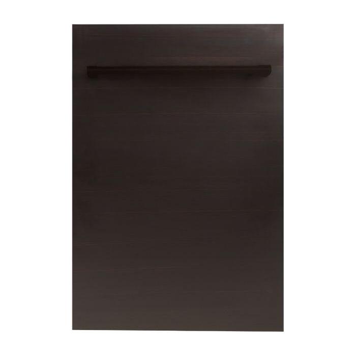 ZLINE 18 in. Top Control Dishwasher In Oil-Rubbed Bronze with Stainless Steel Tub and Traditional Style Handle DW-ORB-H-18