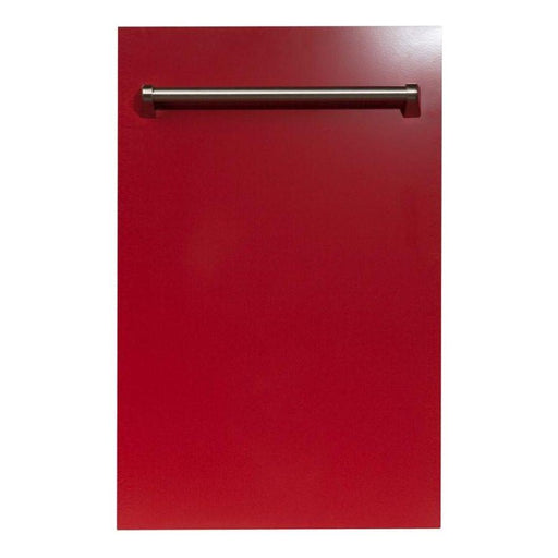 ZLINE 18 in. Top Control Dishwasher In Red Gloss Stainless Steel DW-RG-18